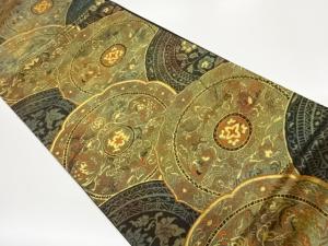 鏡裏に花唐草模様織出し袋帯